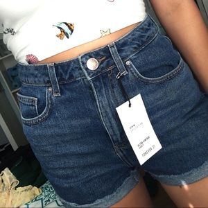 Denim high rise shorts